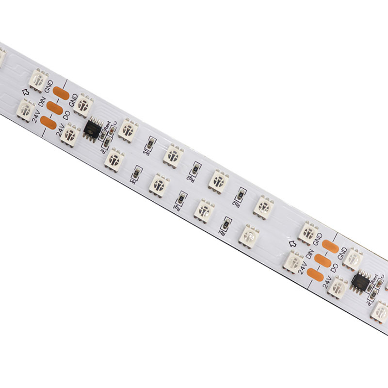 24V 12V UCS2903 Addressable Double Row RGB LED Strip 120 LEDs Per Meter
